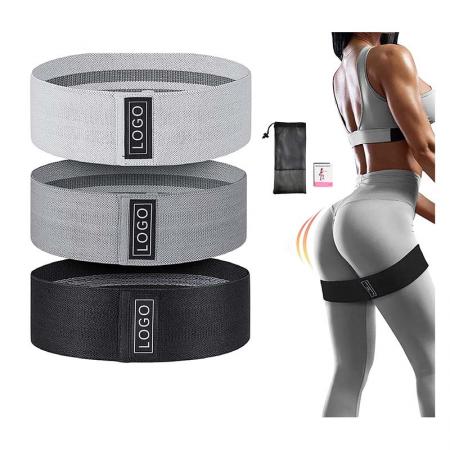 Custom Logo Printed Yoga Gym Exercise fitness Booty Hip Fabric Resistance Bands