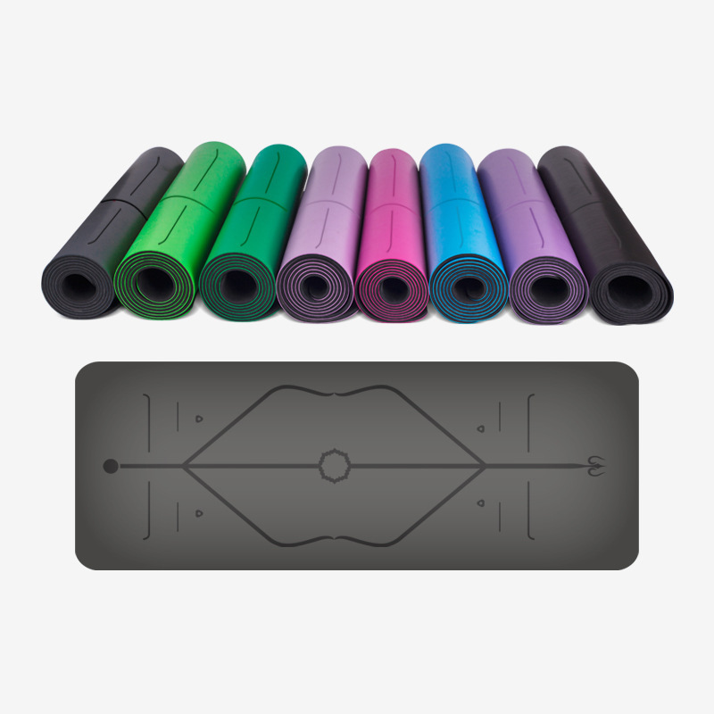 PU Yoga Mats Custom Logo And Alignment Line